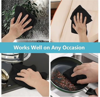 8PK Microfiber Cleaning Cloth (Black)