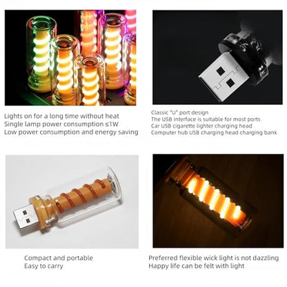 3D Dimmable Touch Control USB Car Interior Lights (Clear-Purple)