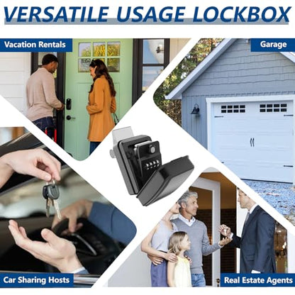 SL 591 Car Window Lock Box for Turo (Dark Black Car Lock Box with Emergency Access Key)