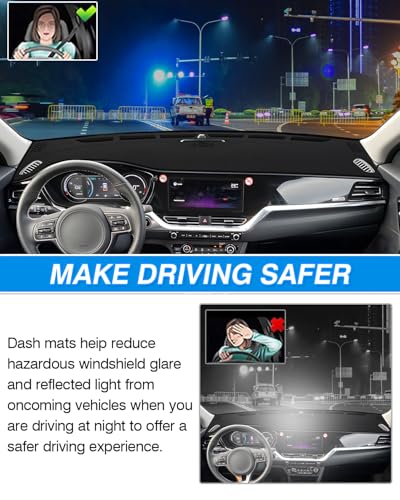 Dash Cover Compatible with Kia NIRO 2017 2018 2019 2020 2021 2022 Dashboard Cover Mat Non (60*33(Kia NIRO 17-22))