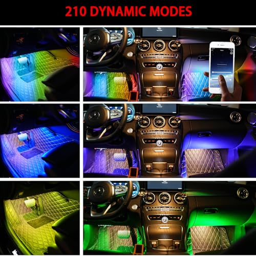Upgrade Smart USB Dream Color Interior Car LED Strip Light with App Control (RGB Dreamcolor / 36LED,2strips)