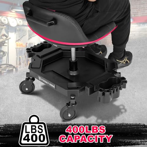Rolling Stool with Wheels (Pink)