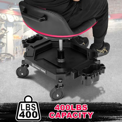 Rolling Stool with Wheels (Pink)