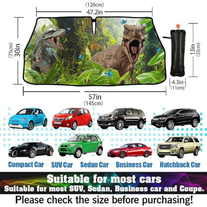 Funny Animal Car Windshield Sun Shade Umbrella (dinosaur-1)