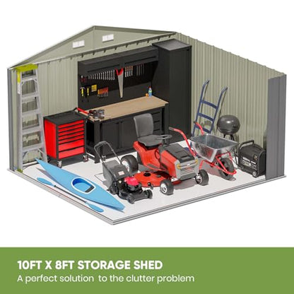 Outdoor Storage Shed (Gray / 10x8 FT)