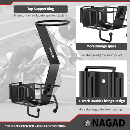 E Track Motorcycle Helmet Rack with Gloves Tray