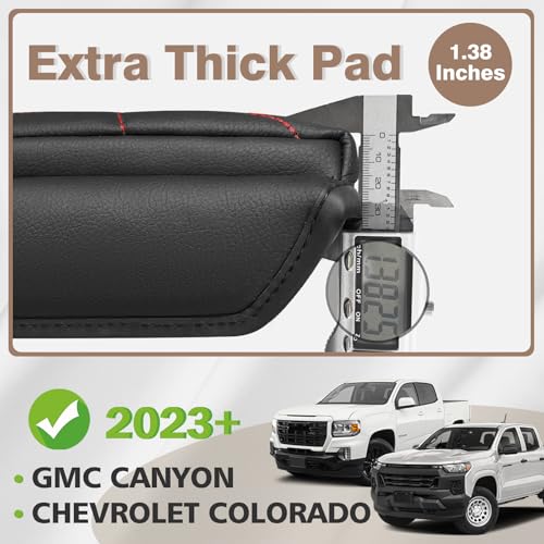 Armrest Cover for Colorado Canyon 2023 (5) 23+ |Colorado & Canyon| Red Stitch, +Thick)