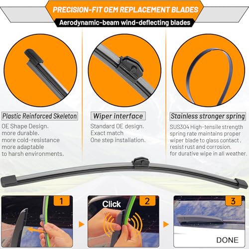 Windshield Wiper Blade Replacement for BMW X2 2018 (24"+20"+13")