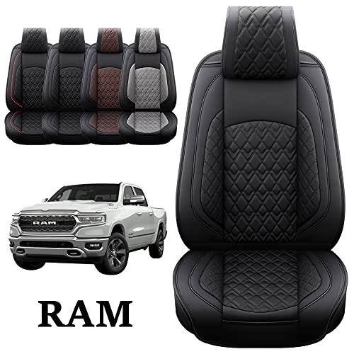 Car Seat Covers for Dodge Ram Full Set (5 PCS Full Set,Black)