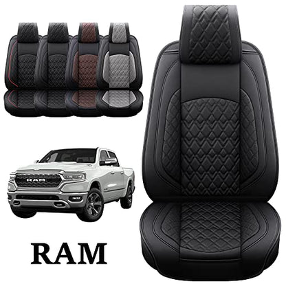 Car Seat Covers for Dodge Ram Full Set (5 PCS Full Set,Black)