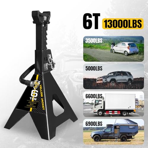 Jack Stands 6 Ton with Double Locking for Lifting Car SUVS (black / 6 ton double locking)