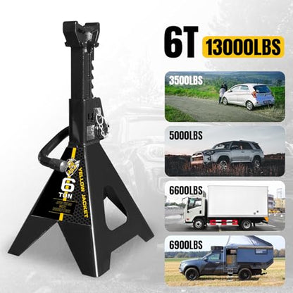 Jack Stands 6 Ton with Double Locking for Lifting Car SUVS (black / 6 ton double locking)