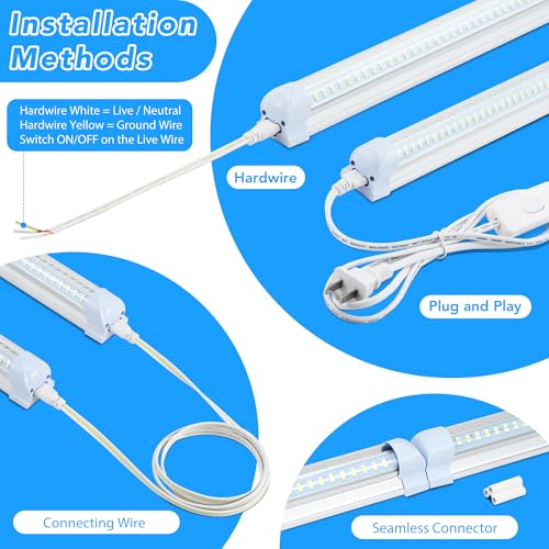 10 Pack 8FT LED Shop Lights (V4-8FT-10PCS)