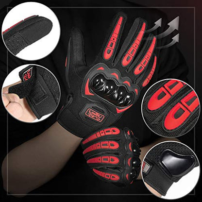 Motorcycle Gloves Breathable (7-red / X-Large)