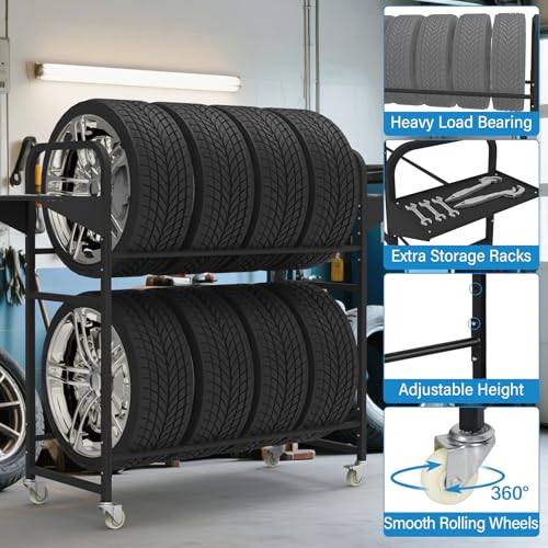 Tire Storage Rack 57" x 55.1" x 20" w (57" x 55.1" x 20" / Modern)