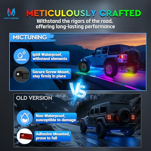 8Pcs N8+ Chasing Color RGB+IC Underglow Neon Accent Strip Lights (RGB+IC)