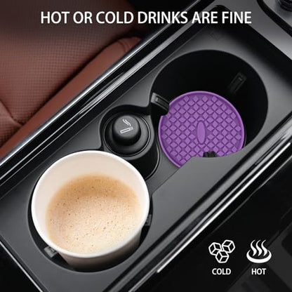 Car Cup Coasters [4 Pack] Silicone Car Coasters (4pack-deep Purple)