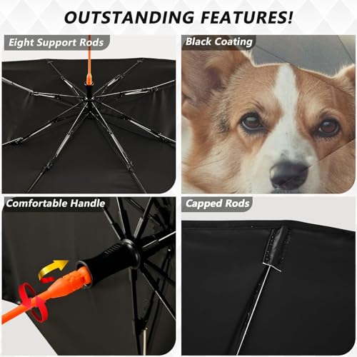 Windshield Sun Shade Umbrella Cute Corgi Dog Driving Car Foldable Car Front Window Sunshade Blocks UV Rays Heat Keep Vehicle Cool 55"x27.5" (multi 27)