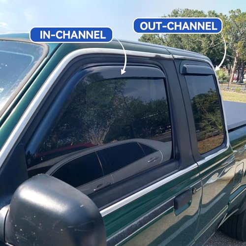 in Channel Window Visors Rain Guards for 1999 (1999-2011 Ford Ranger SuperCab)