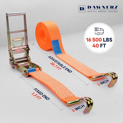 3 inch Ratchet Straps 40 ft 16500 Lbs MBS (3 inch X 40 ft 16500 lbs)