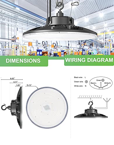 240W/200W/150W UFO LED High Bay Light, UL Listed 5000K Daylight 33600LM, 0-10V Dimmable, AC100-277V, IP65 Waterproof Commercial Bay Lighting Fixture for Warehouse Workshop(3 Pack) (240W)