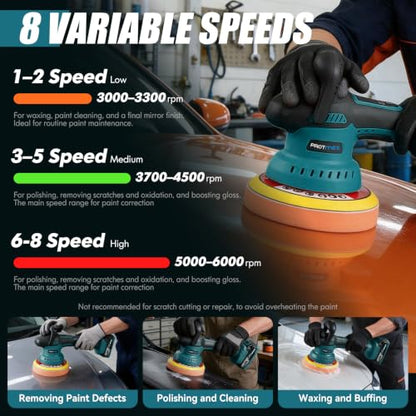 Cordless Car Buffer Polisher w (Deep Blue)