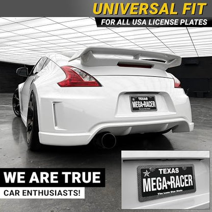 Premium Slim License Plate Frame (Carbon Fiber Design / 1 Piece)