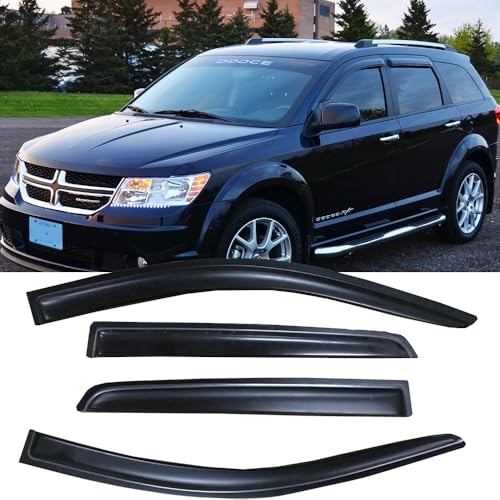 Window Visors Rain Guards for 2009 (Dodge Journey 2008-2020(Dark Smoke))