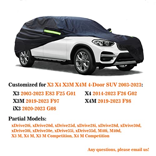 Custom Upgraded Car Cover Compatible with BMW X4 X3 X4M X3M IX3 SUV (Compatible with BMW X3/ X4/ X3M/ X4M)