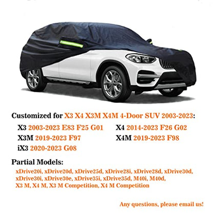 Custom Upgraded Car Cover Compatible with BMW X4 X3 X4M X3M IX3 SUV (Compatible with BMW X3/ X4/ X3M/ X4M)