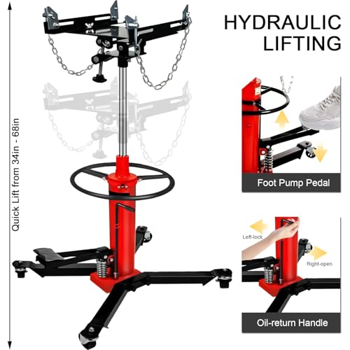 Transmission Jack High Lift 1660 lbs (RED)