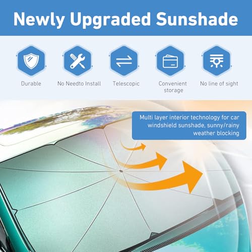 1 PC Car Sunshade Umbrella (1 PC / Silver #B)