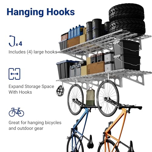 2 Pack Garage Shelving with Hooks