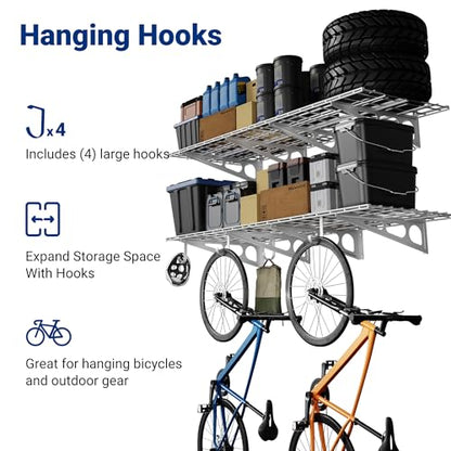2 Pack Garage Shelving with Hooks