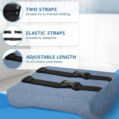 Lumbar Support Pillow for Office Chair (Light Blue)