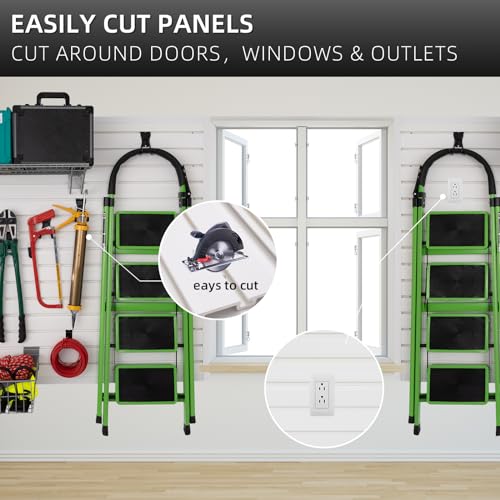 Slat Wall Paneling Garage Wall Organizer (White / 4x2ft)