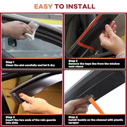 in Channel Window Rain Guards Fit for 2017 (For 2017-2025 Impreza Hatchback)