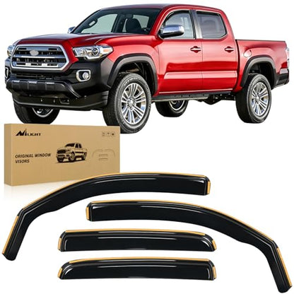 in Channel Rain Guards for Toyota Tacoma 2016 (Toyota Tacoma 2016-2023 Double Cab)
