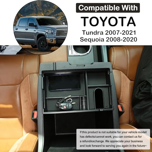 Car Armrest Box Storage Box Compatible with Toyota Tundra 2007 (Armrest Box Storage Box)