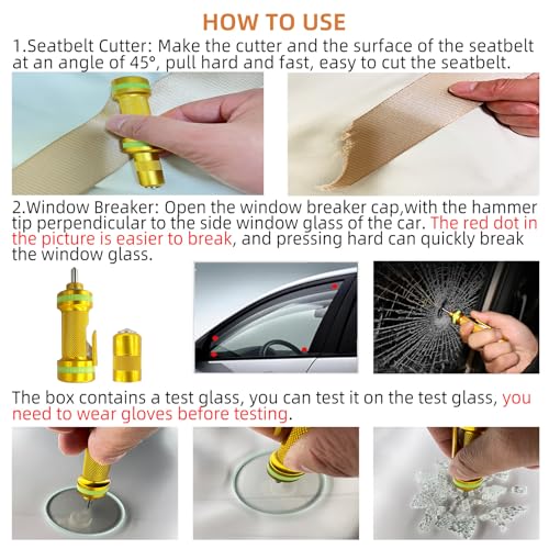 Car Window Breaker Tool (Gold)