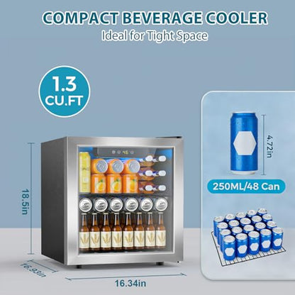 48 Can Beverage Refrigerator (Silver)