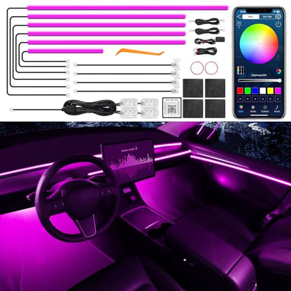 Acrylic Interior Car LED Strip Light with Wireless APP (RGB Color 14 in 1)
