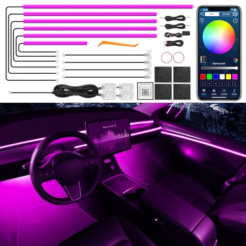 Acrylic Interior Car LED Strip Light with Wireless APP (RGB Color 14 in 1)