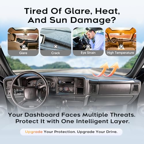 Gray Dash Cover for 1999‑2006 Chevrolet Chevy Silverado GMC Sierra (2)99-06 Silverado(Gray))