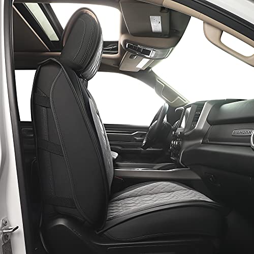 Car Seat Covers for Dodge Ram 2 Pcs Front (2 PCS Front,Black-Grey)