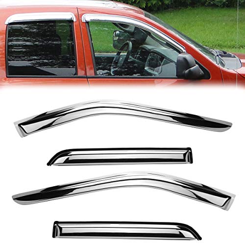Chrome Window Visor Rain Guards for 2010 (10-17 GMC Terrain (Chrome))