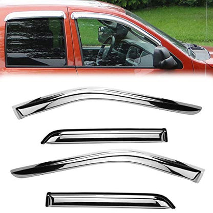 Chrome Window Visor Rain Guards for 2010 (10-17 GMC Terrain (Chrome))