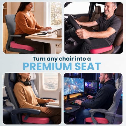 Extra Large Gel & Memory Foam Seat Cushion (Pink / X-Large)