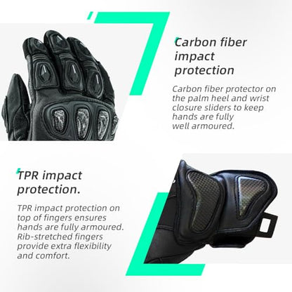SPS 3 Motorcycle Gloves (Black SPS-3 / XXL Adult)