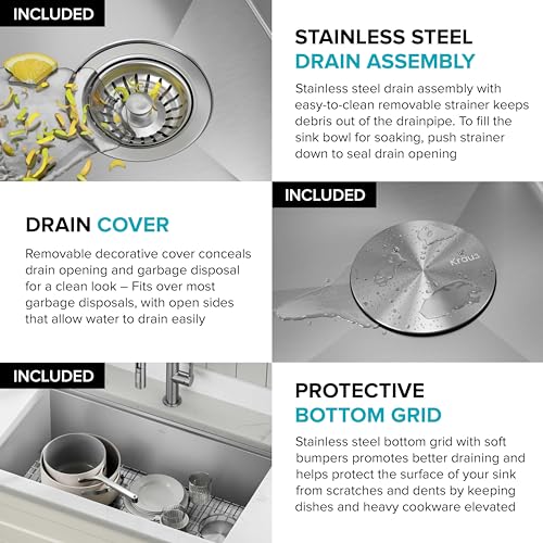 Stainless Steel 36 in Undermount Kitchen Sink KWU110 (Stainless Steel / 36 Inch / Sink)